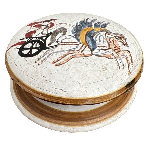 Hand Painted Ceramic Trinket Box Vintage Copy Of Classical Period No. 150 - Picture 1 of 9